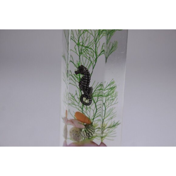 Vintage lucite clear float faux seahorse shells bottle opener tourist souvenir - Picture 6 of 12